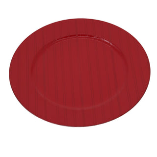 Plato de Fondo redondo 33 × 1.7 cm - Rojo texturizado rayas