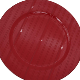 Plato de Fondo redondo 33 × 1.7 cm - Rojo texturizado rayas