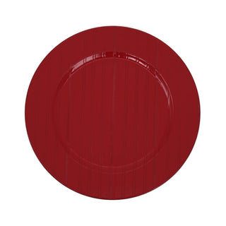 Plato de Fondo redondo 33 × 1.7 cm - Rojo texturizado rayas