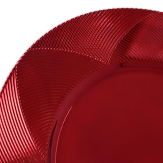 Plato de Fondo redondo 33 × 1.7 cm - Rojo borde rombos texturizado