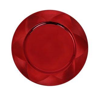 Plato de Fondo redondo 33 × 1.7 cm - Rojo borde rombos texturizado
