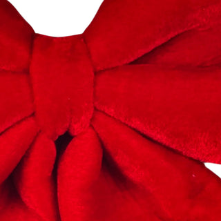 Lazo decorativo navideño de terciopelo 34 cm - color rojo