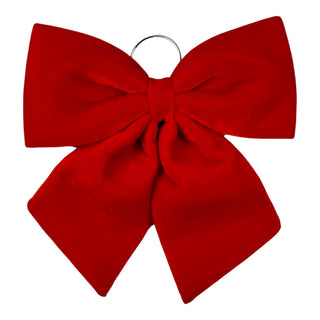 Lazo decorativo navideño de terciopelo 34 cm - color rojo