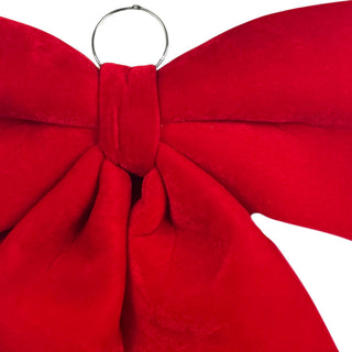 Lazo decorativo navideño de terciopelo 60 cm - color rojo