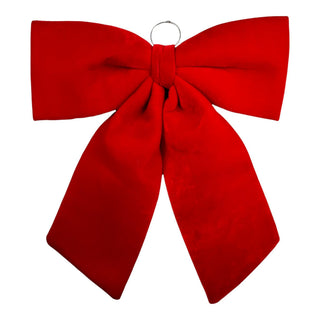 Lazo decorativo navideño de terciopelo 60 cm - color rojo