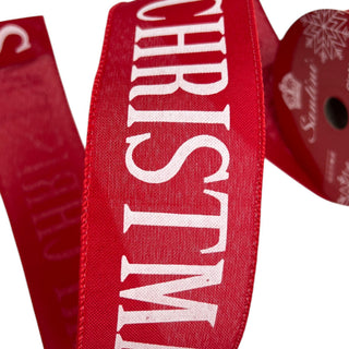 Cinta navideña  Merry Christmas 8 metros 6 cm - color rojo