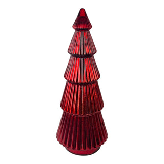 Árbol de vidrio decorativo de navidad 54 cm - color rojo