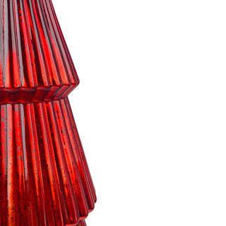 Árbol de vidrio decorativo de navidad 54 cm - color rojo