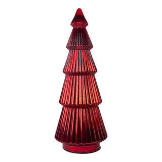 Árbol de vidrio decorativo de navidad 54 cm - color rojo