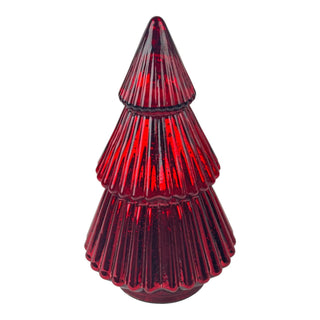 Árbol de vidrio decorativo de navidad 27 cm - color rojo