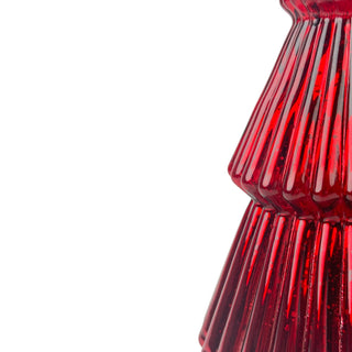 Árbol de vidrio decorativo de navidad 27 cm - color rojo