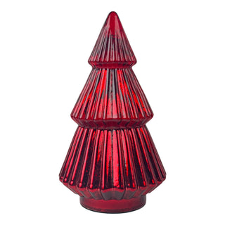 Árbol de vidrio decorativo de navidad 27 cm - color rojo