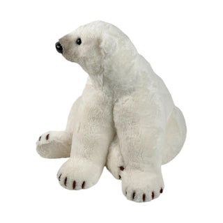 Oso polar decorativo navideño sentado 34 cm – blanco