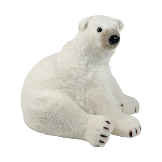Oso polar decorativo navideño sentado 34 cm – blanco