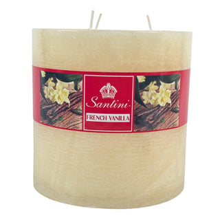 Vela aromática vainilla francesa 15 cm - tres mechas - color ivory