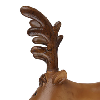 Reno decorativo con bufanda cabeza arriba 15.5 × 13 × 30 cm - marrón
