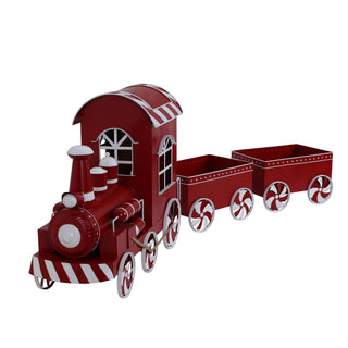 Tren metálico decorativo de navidad 201 × 34.6 × 70.8 cm