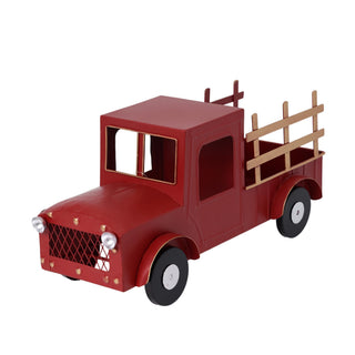 Figura decorativa Coche nevideño de metal 16.5 × 44 × 20 cm - color rojo