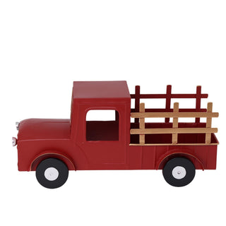 Figura decorativa Coche nevideño de metal 16.5 × 44 × 20 cm - color rojo