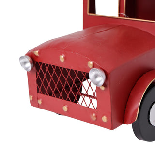 Figura decorativa Coche nevideño de metal 16.5 × 44 × 20 cm - color rojo