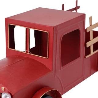 Figura decorativa Coche nevideño de metal 16.5 × 44 × 20 cm - color rojo