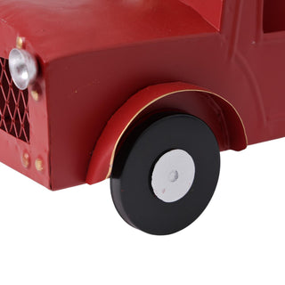 Figura decorativa Coche nevideño de metal 16.5 × 44 × 20 cm - color rojo