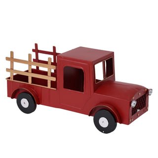 Figura decorativa Coche nevideño de metal 16.5 × 44 × 20 cm - color rojo