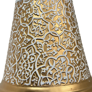 Campana colgante navideña de metal 31.8 cm - color dorado/blanco