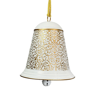 Campana colgante navideña de metal 31.8 cm - - color blanco/dorado