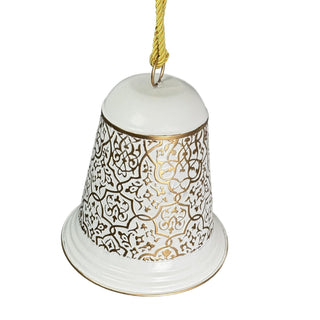 Campana colgante navideña de metal 27.9 cm - - color blanco/dorado