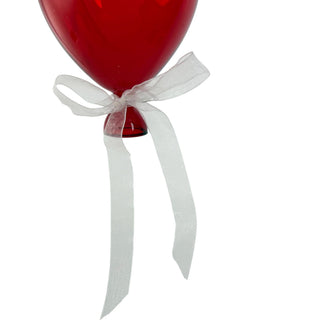 Globo colgante de vidrio 17 cm con lazo – rojo