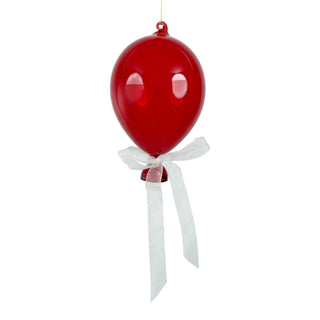Globo colgante de vidrio 17 cm con lazo – rojo