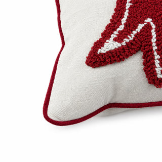 Cojín navideño de terciopelo flor Poinsettia  45 × 45 cm - color rojo
