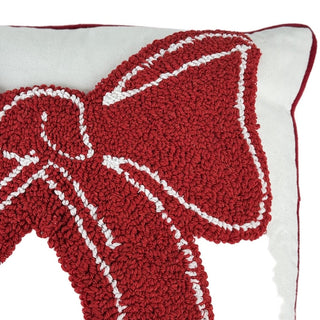 Cojín navideño de terciopelo flor Poinsettia  45 × 45 cm - color rojo