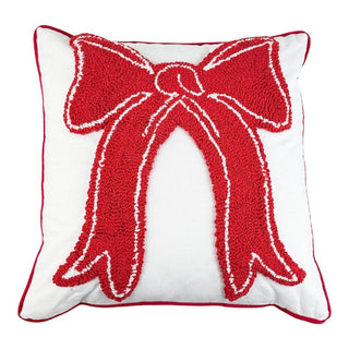 Cojín navideño de terciopelo flor Poinsettia  45 × 45 cm - color rojo