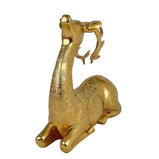 Reno decorativo navideño acostado 26.5 cm – dorado
