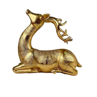 Reno decorativo navideño acostado 26.5 cm – dorado