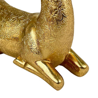 Reno decorativo navideño acostado 26.5 cm – dorado