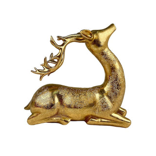 Reno decorativo navideño acostado 26.5 cm – dorado