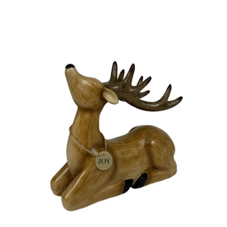 Reno decorativo navideño efecto madera acostado 20.8 cm – marrón