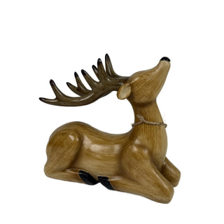 Reno decorativo navideño efecto madera acostado 20.8 cm – marrón