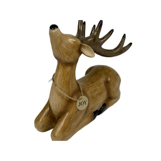 Reno decorativo navideño efecto madera acostado 20.8 cm – marrón