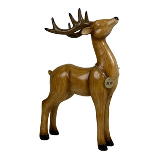 Reno decorativo navideño efecto madera de pie 33.8 cm – marrón