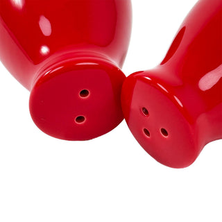 Juego de salero y pimentero cerámica, 2 piezas 7.8 cm - color rojo