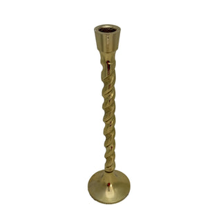 Portavelas de aluminio torneado 32 cm – dorado