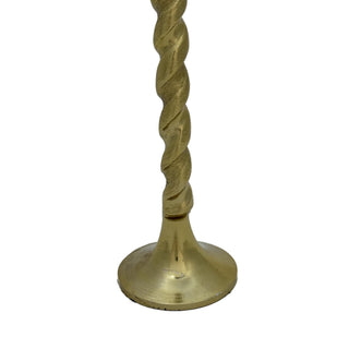Portavelas de aluminio torneado 32 cm – dorado