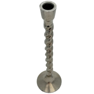 Portavelas de aluminio torneado 32 cm – plateado