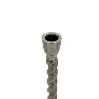 Portavelas de aluminio torneado 32 cm – plateado