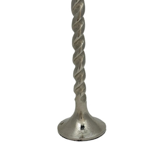 Portavelas de aluminio torneado 41 cm – plateado