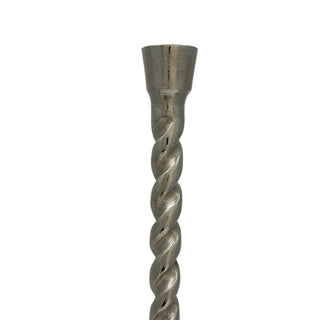 Portavelas de aluminio torneado 41 cm – plateado